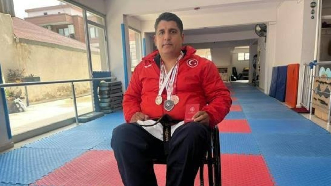 Tekerlekli sandalyeyle tekvando yaptı, Türkiye ikincisi oldu