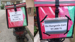 Kuryelerden afişli protesto: Bu kuryenin canı 27 bin 300 TL