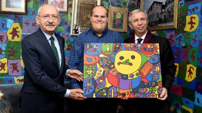Kılıçdaroğlu ve Yavaş'tan engelli ressam Muhammed Yalçın'a ziyaret