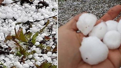 Kastamonu’ya 12 saattir dolu yağıyor