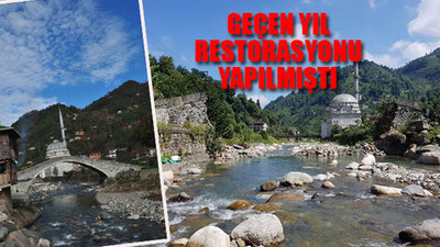 300 yıllık köprü yenilenince çöktü