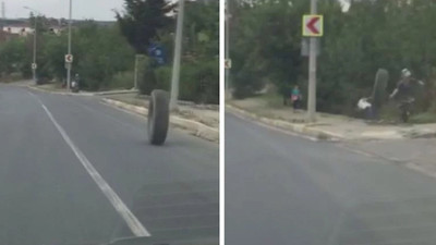 Fırlayan kamyon lastiği kaldırımdaki çocuğa çarptı