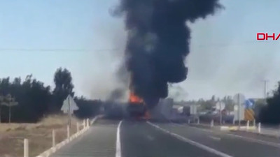 Konya'da mühimmat taşıyan kamyonda yangın peş peşe patlamalar