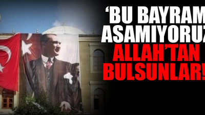 Cami deposundan Atatürk posteri ve Türk bayrağını çaldılar!