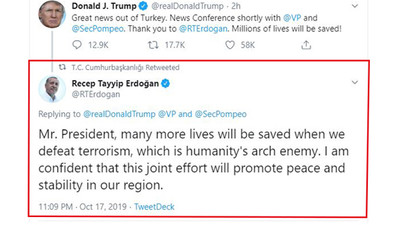 Erdoğan, Trump'ın tweetini cevapladı