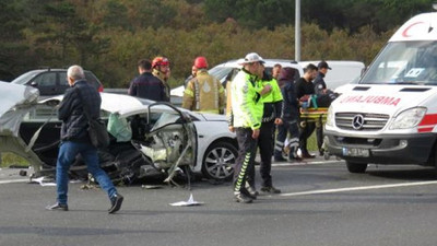 TEM Otoyolu Kavacık kavşağında feci kaza