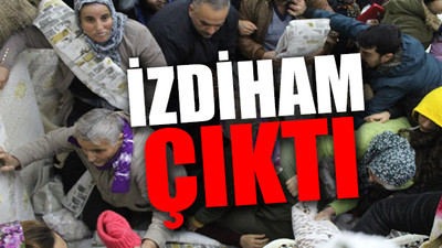 Antalya’da bedava halı ve paspas için birbirlerini ezdiler