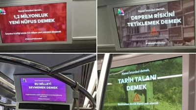 İBB’den toplu taşıma araçlarında Kanal İstanbul bilgilendirmeleri: Ya Kanal Ya İstanbul!