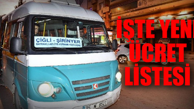 İzmir’de minibüs ücretlerine zam