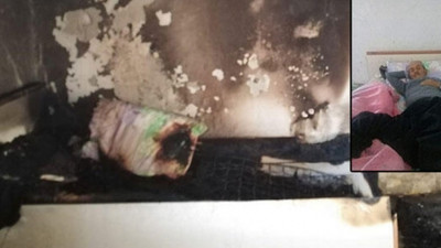 İdrarını kaçırdı, elektrikli battaniye alev aldı