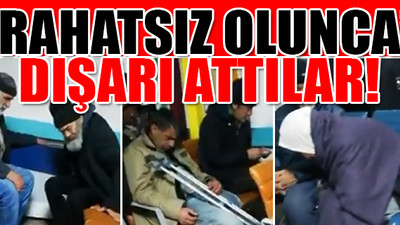 Soğuktan korunmak için hastaneye sığınan kimsesizlere kötü muamele!