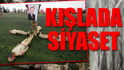 Jandarma Eğitim Alay Komutanlığı'nda Erdoğan posteri açtılar