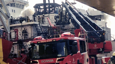 Tuzla'da bakım yapılan gemide yangın çıktı