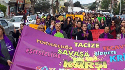 Kadınlar krize, şiddete, eşitsizliğe karşı 8 Mart için sokakta