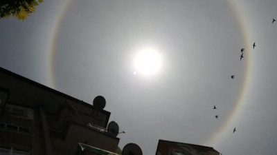 Tokat'ta ilginç doğa olayı: Güneş halesi