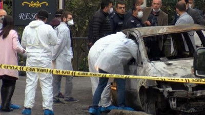 Yanan otomobilden ceset çıktı