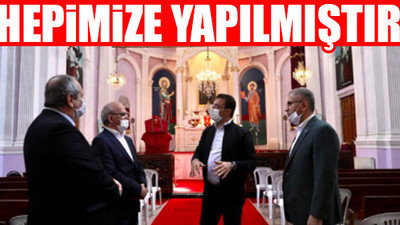 Ekrem İmamoğlu saldırıya uğrayan kiliseyi ziyaret etti