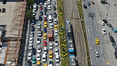 Eminönü'ndeki yoğunluk havadan görüntülendi