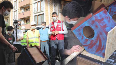Kartal Belediyesi'nde genç stajyerden 'kedi evi' tasarımı
