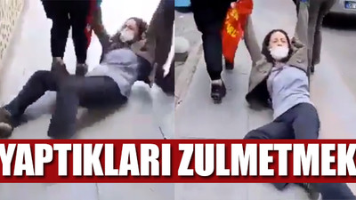 KHK'lı mimar Alev Şahin, polis tarafından yerde sürüklendi