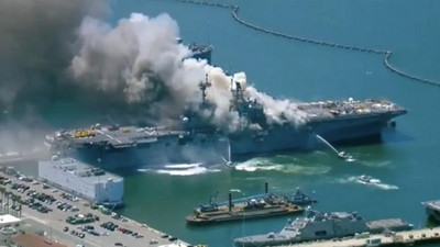ABD savaş gemisinde yangın; en az 21 kişi yaralandı