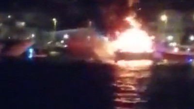İstanbul Boğazı'nda tekne yangını
