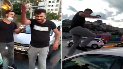 Bir kadının aracını parçalayan trafik magandası tutuklandı