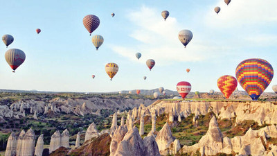 Kapadokya'da balonlarla 3 günde 1500 kişi uçtu