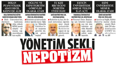 Nepotizm üniversiteleri teslim aldı: Rektörün 3 kızı, 1 damadı ve yeğeni aynı üniversitede