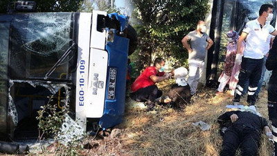 Ankara'da belediye otobüsü devrildi: 5 yaralı