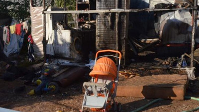 Aile serada çalışırken 6 aylık bebek konteynerde çıkan yangında yaşamını yitirdi