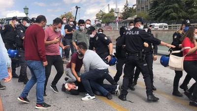 Ankara'da sağlıkçıların basın açıklamasına polis müdahalesi