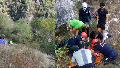 Kayalıklara tırmanan dağcı 20 metre yükseklikten düştü