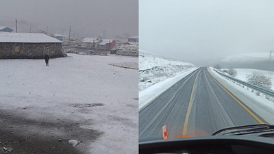 Ardahan'ın yüksek kesimlerine kar yağdı
