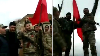 Azerbaycan ordusu Türk bayrağını Karabağ’a dikti