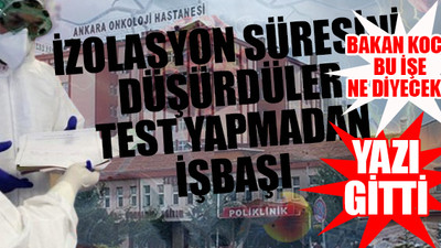 Devlet hastanesinde koronavirüs skandalı