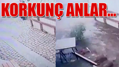 İzmir'de tsunaminin geliş anı kamerada