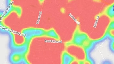 O ilçede korkutan görüntü... Tamamen kızardı