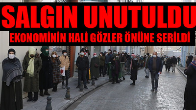 500 TL’lik yardım için kilometrelerce kuyruk oluştu