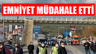 AKP'li belediye İBB ekiplerinin önünü araçlarla kesti