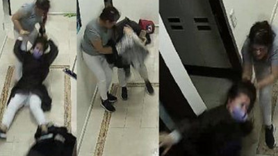 Harbiye'deki özel diş kliniğinde 2 kadın arasında saç saça, baş başa kavga