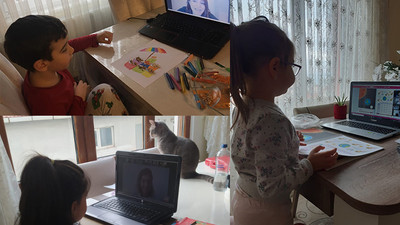 Kartallı minikler eğitime ekranları başında devam ediyor