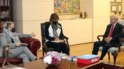 Kılıçdaroğlu, İrlanda'nın Ankara Büyükelçisi McGuinness'i kabul etti