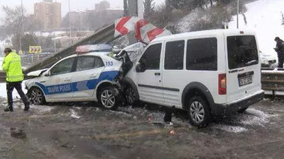 Beşiktaş'ta polis araçları kaza yaptı: Yaralı polisler var