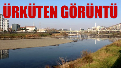 Yeşilırmak Nehrinde sular çekildi