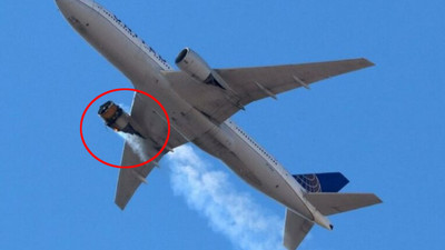 231 yolcu taşıyan uçağın motoru havada patladı