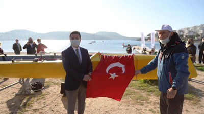 Bodrum'da kürek teknesi 'Artemisia' denize indirildi