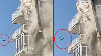 İzmir’de bina yıkılırken aşağıya düşen kedi ağır yaralandı