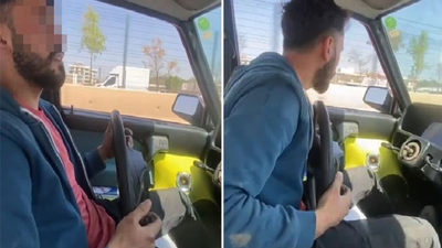 Otomobilin direksiyonunu çıkarttı hem kendi hem de diğer sürücülerin canını hiçe saydı