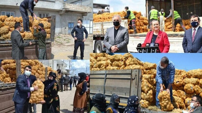 Patates dağıtımı şova döndü: Tepki yağdı